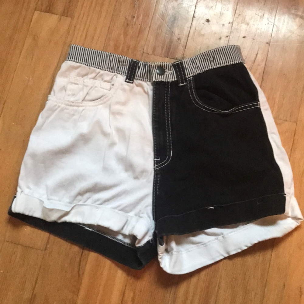 American Apparel Color Block B&W Shorts